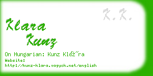 klara kunz business card